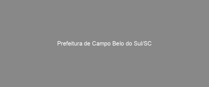 Provas Anteriores Prefeitura de Campo Belo do Sul/SC